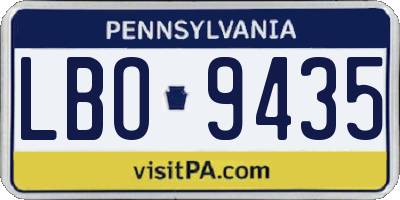PA license plate LBO9435