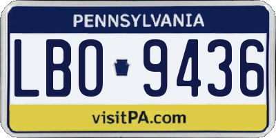 PA license plate LBO9436
