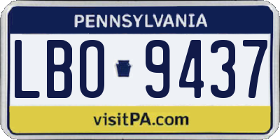 PA license plate LBO9437