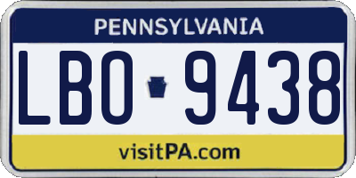 PA license plate LBO9438