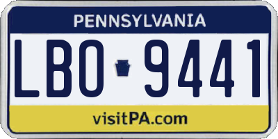 PA license plate LBO9441