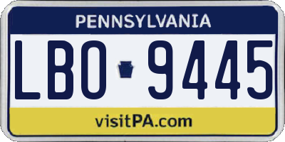 PA license plate LBO9445