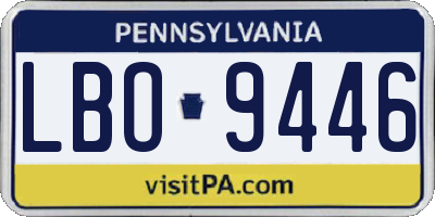 PA license plate LBO9446
