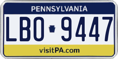PA license plate LBO9447