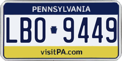 PA license plate LBO9449