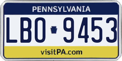 PA license plate LBO9453
