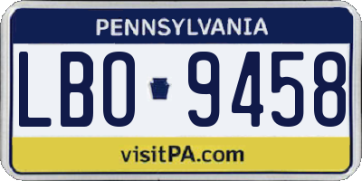 PA license plate LBO9458