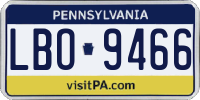 PA license plate LBO9466