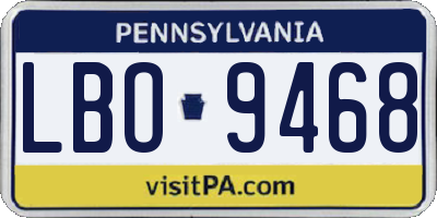 PA license plate LBO9468