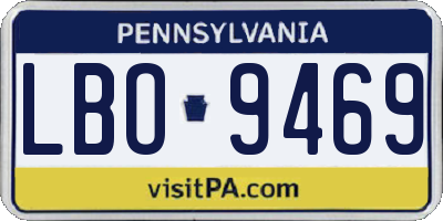 PA license plate LBO9469
