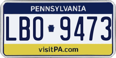 PA license plate LBO9473