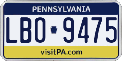PA license plate LBO9475