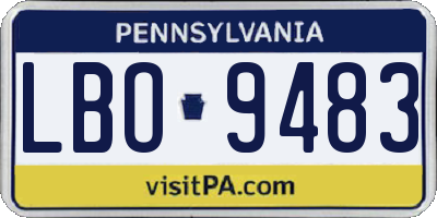 PA license plate LBO9483