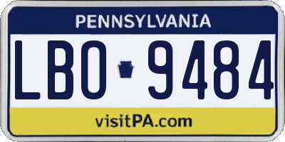 PA license plate LBO9484