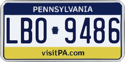 PA license plate LBO9486