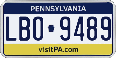 PA license plate LBO9489