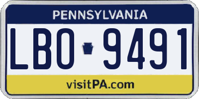 PA license plate LBO9491