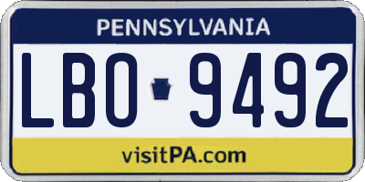 PA license plate LBO9492