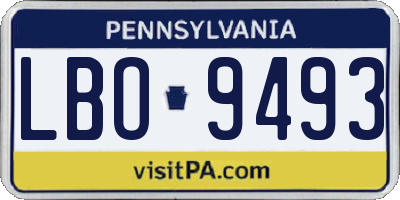 PA license plate LBO9493