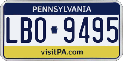 PA license plate LBO9495