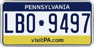 PA license plate LBO9497