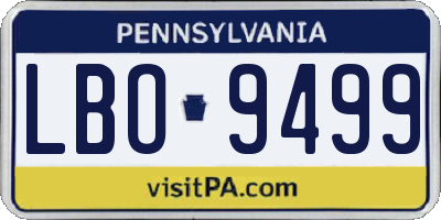 PA license plate LBO9499