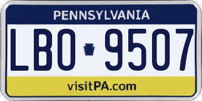 PA license plate LBO9507
