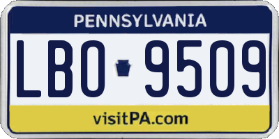 PA license plate LBO9509