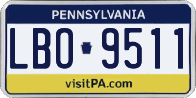 PA license plate LBO9511