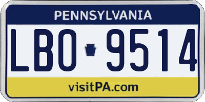 PA license plate LBO9514
