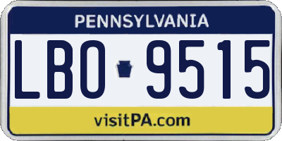 PA license plate LBO9515