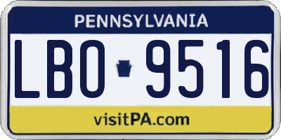 PA license plate LBO9516