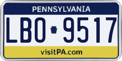 PA license plate LBO9517