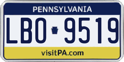 PA license plate LBO9519