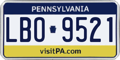 PA license plate LBO9521