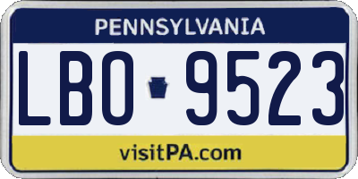 PA license plate LBO9523