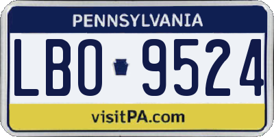 PA license plate LBO9524