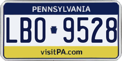 PA license plate LBO9528