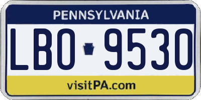 PA license plate LBO9530