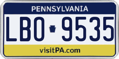 PA license plate LBO9535