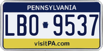 PA license plate LBO9537