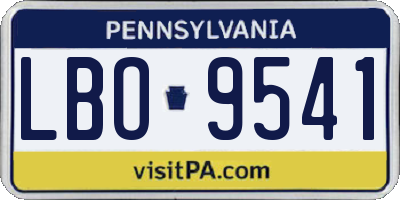 PA license plate LBO9541