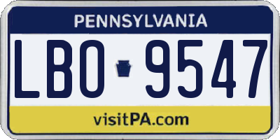 PA license plate LBO9547