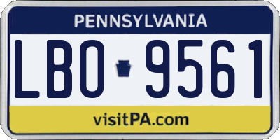 PA license plate LBO9561