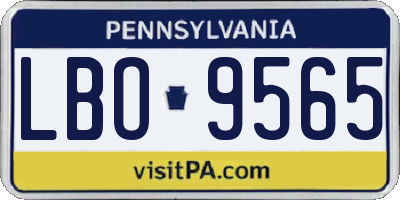 PA license plate LBO9565