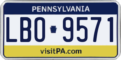PA license plate LBO9571