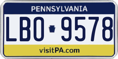 PA license plate LBO9578