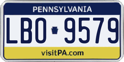 PA license plate LBO9579