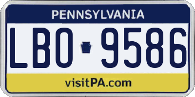PA license plate LBO9586