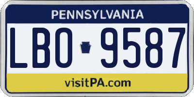 PA license plate LBO9587
